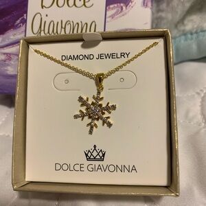 Diamond snowflake necklace and bracelet